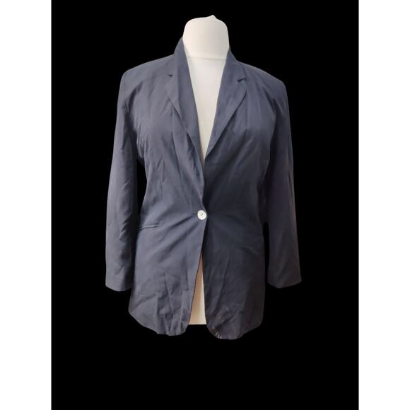 Vintage Express Silk size medium black blazer - Picture 1 of 4